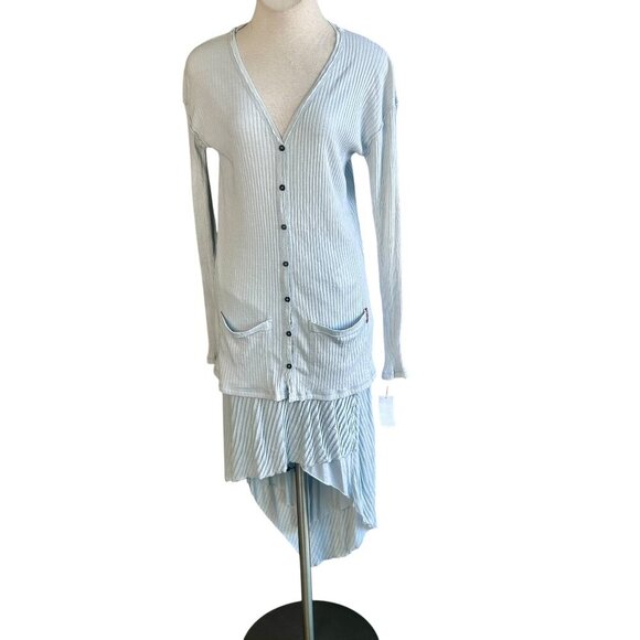 Hard Tail Forever Dove Gray Tunic Cardigan Sweater Asymmetrical Skirt NWT - Picture 1 of 11